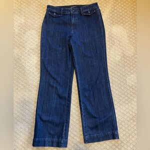 Talbots Wide Leg Dark Wash Denim Jeans Size 8